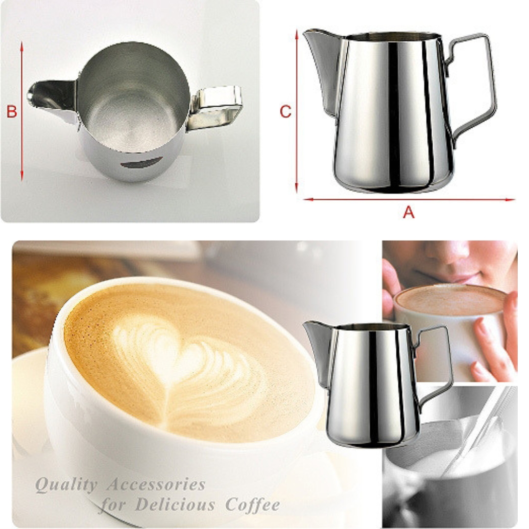 พิชเชอร์ Tiamo ถ้วยตีฟองนม ลาเต้อาร์ตปากยาว ขนาด 700 ml สแตนเลส#304 รหัส 0489