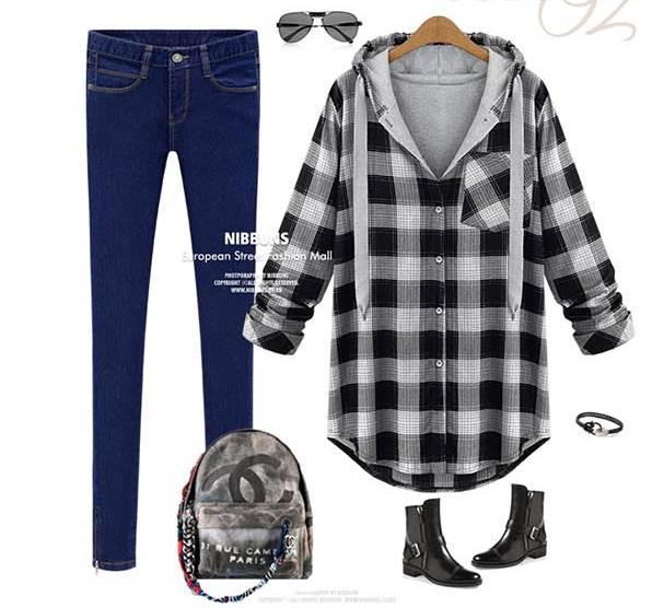 PreOrderไซส์ใหญ่ - เสื้อกันหนาวไซส์ใหญ่ คนอ้วน มีHood ลายสก๊อต 2 สี สี : แดง / เทา