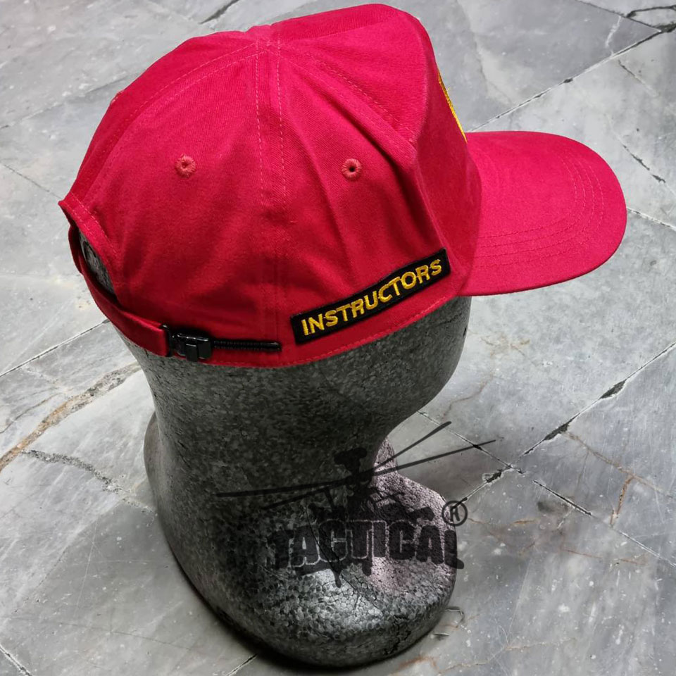 หมวกแก๊ป ครูฝึก กรมราชทัณฑ์ สีแดง ซิปหลัง