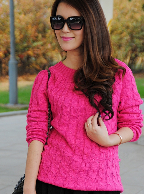 Pre Order - เสื้อกันหนาวแฟชั่น คอกลม หนาวกำลังดี เหมาะกับบ้านเรา หลายสี สี : สีเหลือง / สีกุหลาบ / สีฟ้า / สีแดง / สีม่วง / สีเบจ / สีเขียว