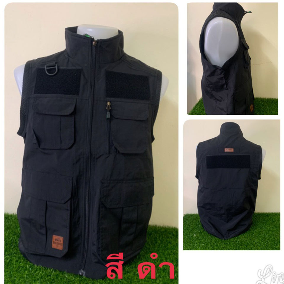 เสื้อกั๊กหน่วยงานราชการ กระเป๋าเยอะ ตีนตุ๊กแก (4 สี)