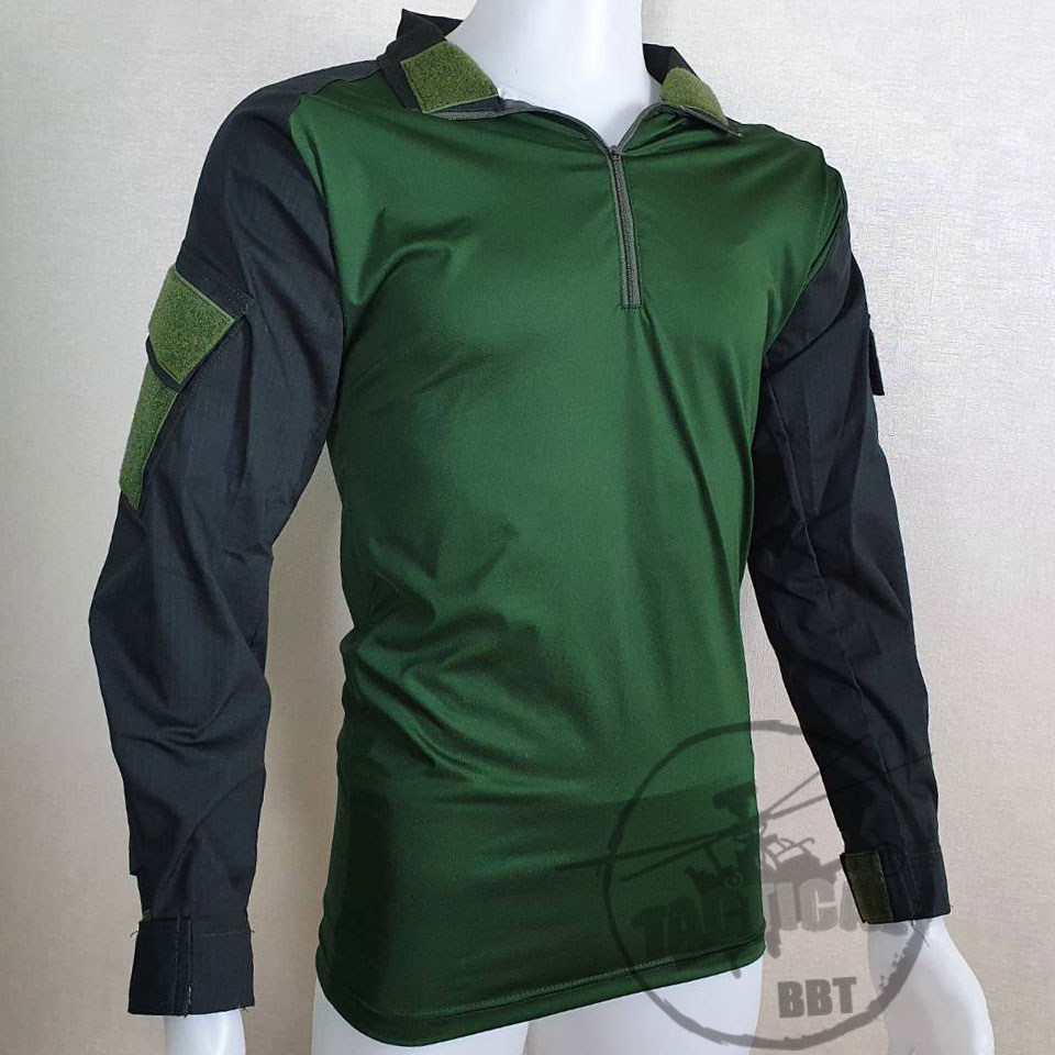 เสื้อ Combat Shirt เขียวเข้ม กลางเขียว