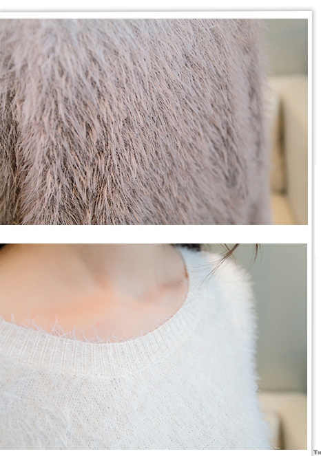 Pre Order - เสื้อกันหนาวแฟชั่น คอกลม อบอุ่น สีม่วง / สีเทาดำ / สีกากี