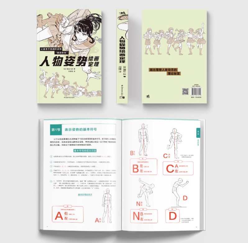 Theorem of pose by Rokuro Shinobasa หนังสือสอนวาดรูป รวมท่าทางการโพสต์ท่าของตัวละครในมังงะ อนิเมะ