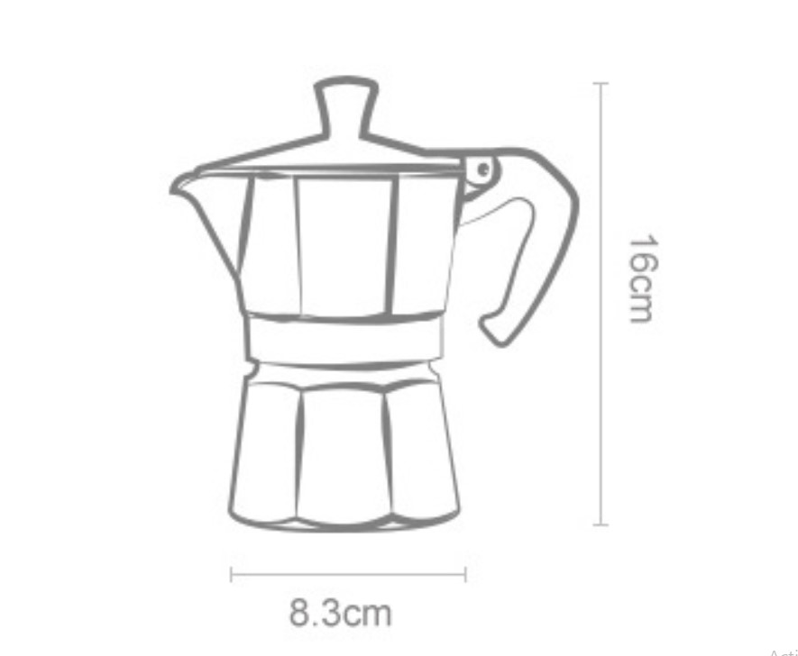 มอคค่าพอท moka pot กาต้มกาแฟ 3 Cup 150ml อลูมีเนียม สีแดงล้วน รหัส 1853