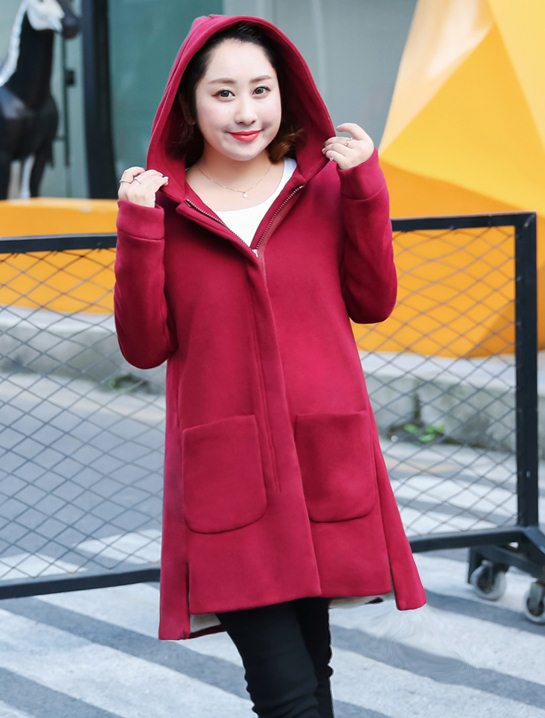 PreOrderคนอ้วน - เสื้อกันหนาว ผ้าฝ้ายโพลิเอสเตอร์ บุหนังสัตว์ สี : ไวน์แดง / ดำ / เหลือง / ม่วง