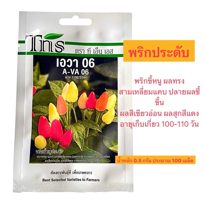 tns เมล็ด พริกประดับ (น้ำหนัก 0.5 กรัม ประมาณ 100 เมล็ด)