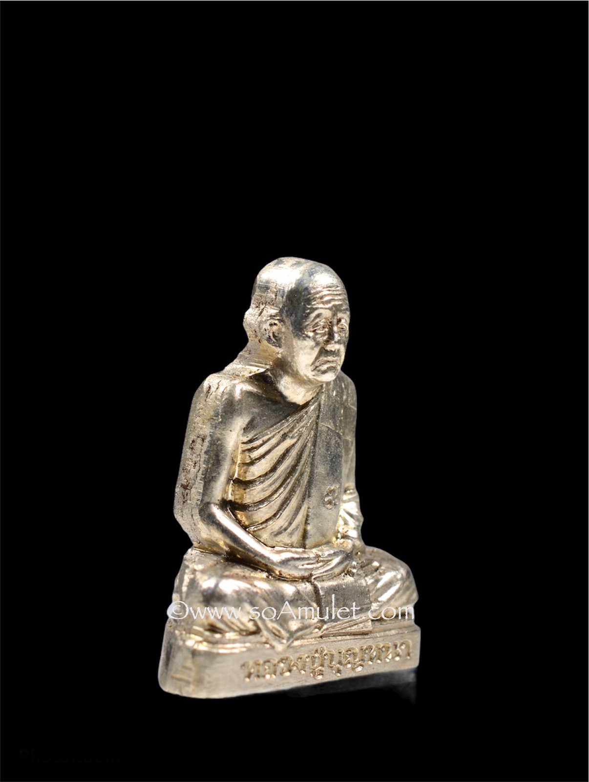 รูปเหมปั๊มเศรษฐี หลวงปู่บุญหนา วัดป่าโสตถิผลจ.สกลนคร รุ่นสร้างมหาเจดีย์วัดป่าผาสุการาม เนื้ออัลปาก้า ปี 2555 พร้อมกล่องเดิม