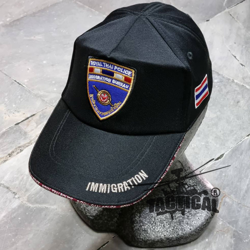หมวกแก๊ป ตรวจคนเข้าเมือง ขอบหนา ซิปหลัง