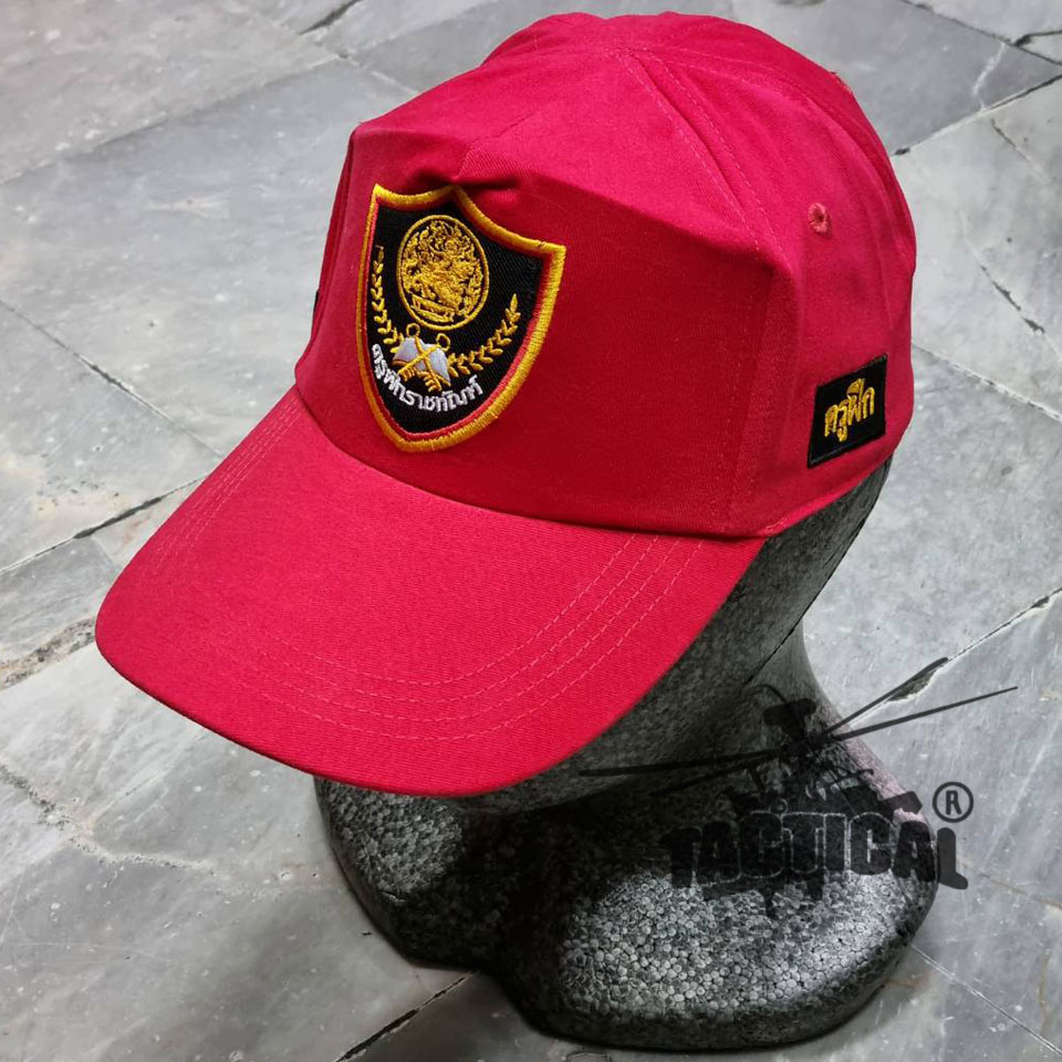 หมวกแก๊ป ครูฝึก กรมราชทัณฑ์ สีแดง ซิปหลัง