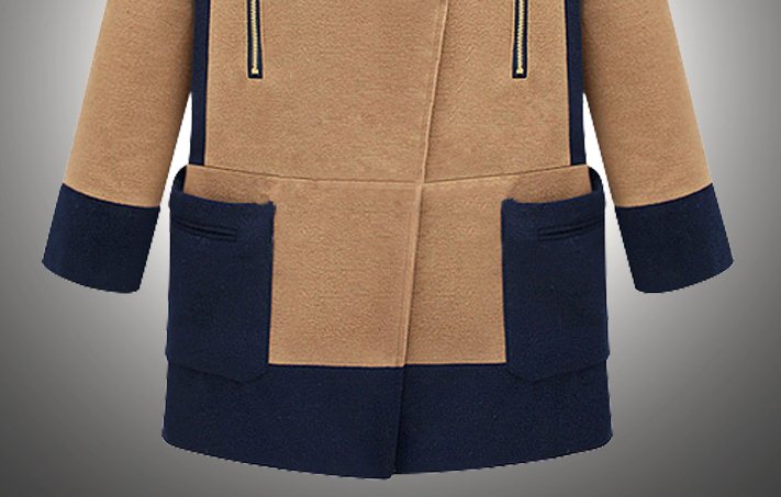 PreOrderคนอ้วน - เสื้อกันหนาวแฟชั่น ไซส์ใหญ่ คนอ้วน เสื้อโค้ทผ้าขนสัตว์ หนา สี : เทา / น้ำตาล