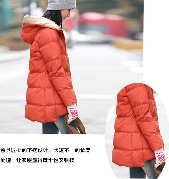 PreOrderคนอ้วน - เสื้อกันหนาวแฟชั่น ไซส์ใหญ่ คนอ้วน บุนวมหนา มีHood สี : ดำชมพู / ส้มเบจ