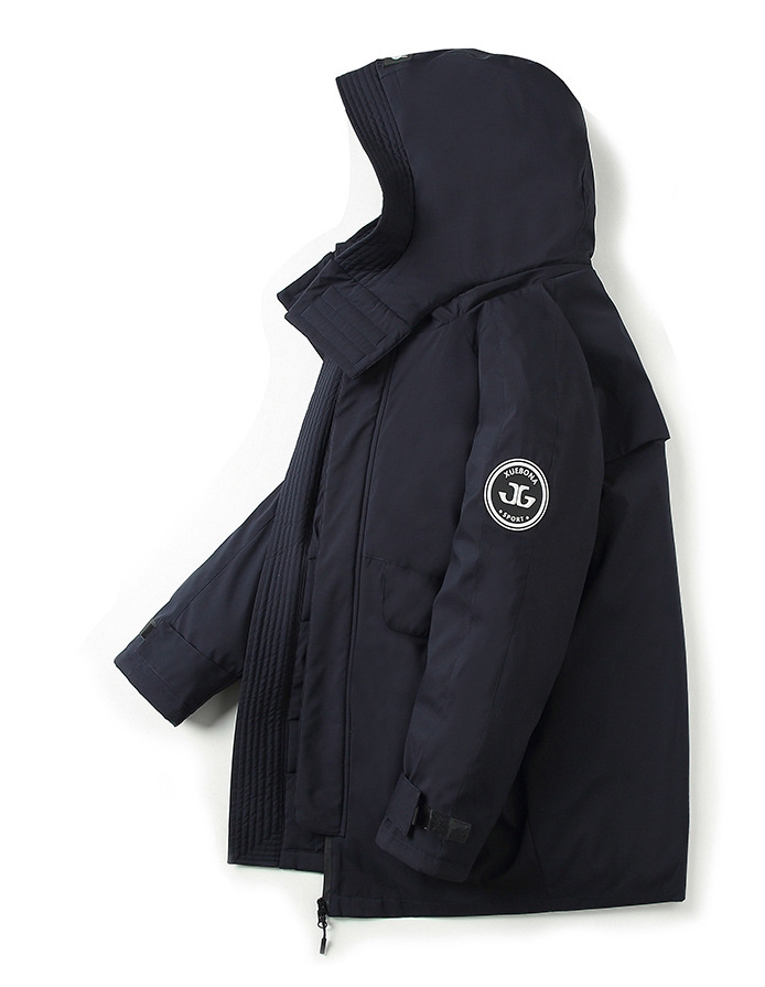 M2324-0026 โค้ทผู้ชายไซส์ใหญ่ ขนเป็ด กันน้ำ หล่อเท่ ๆ ซับถอดได้ ไม่ติดซิปหน้า