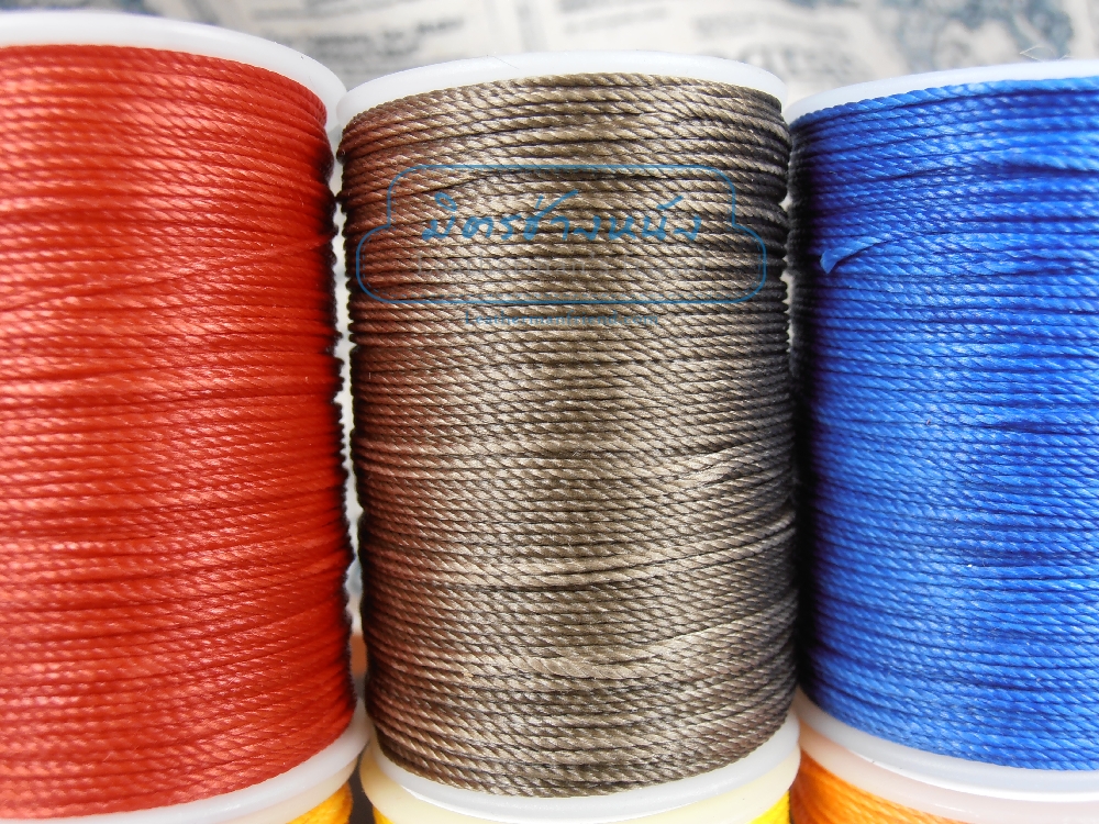 ด้ายเทียนนอก แบบเกลียวถักกลม 0.8 มิล แบบสีๆ P11-P16