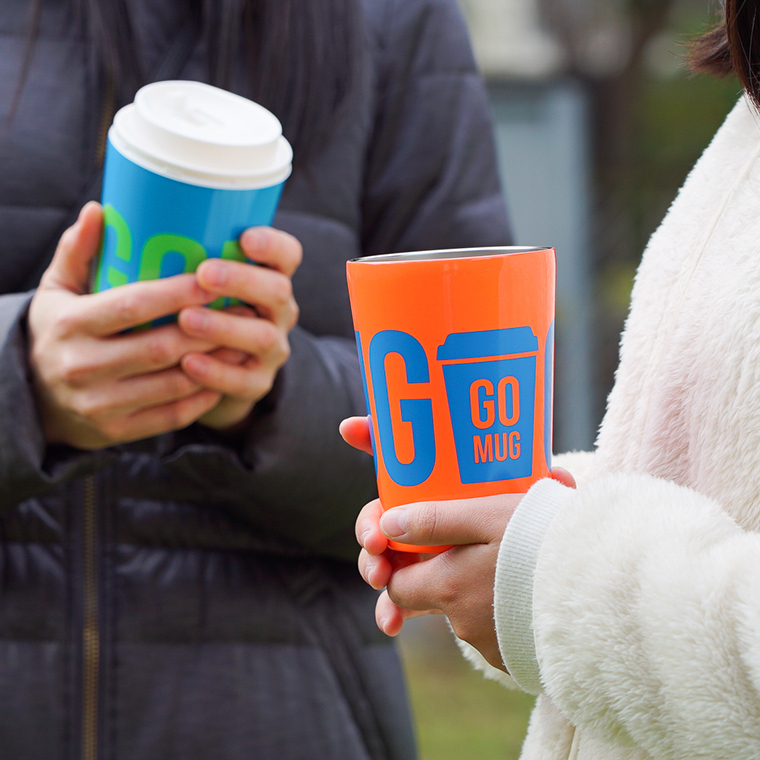 JAPAN GOMUG NEON แก้วน้ำสแตนเลสเก็บความร้อนและเย็น ได้พอดีแก้วกาแฟจากร้านสะดวกซื้อ ลวดลายสไตล์เญี่ปุ่น ชนาด 460ml