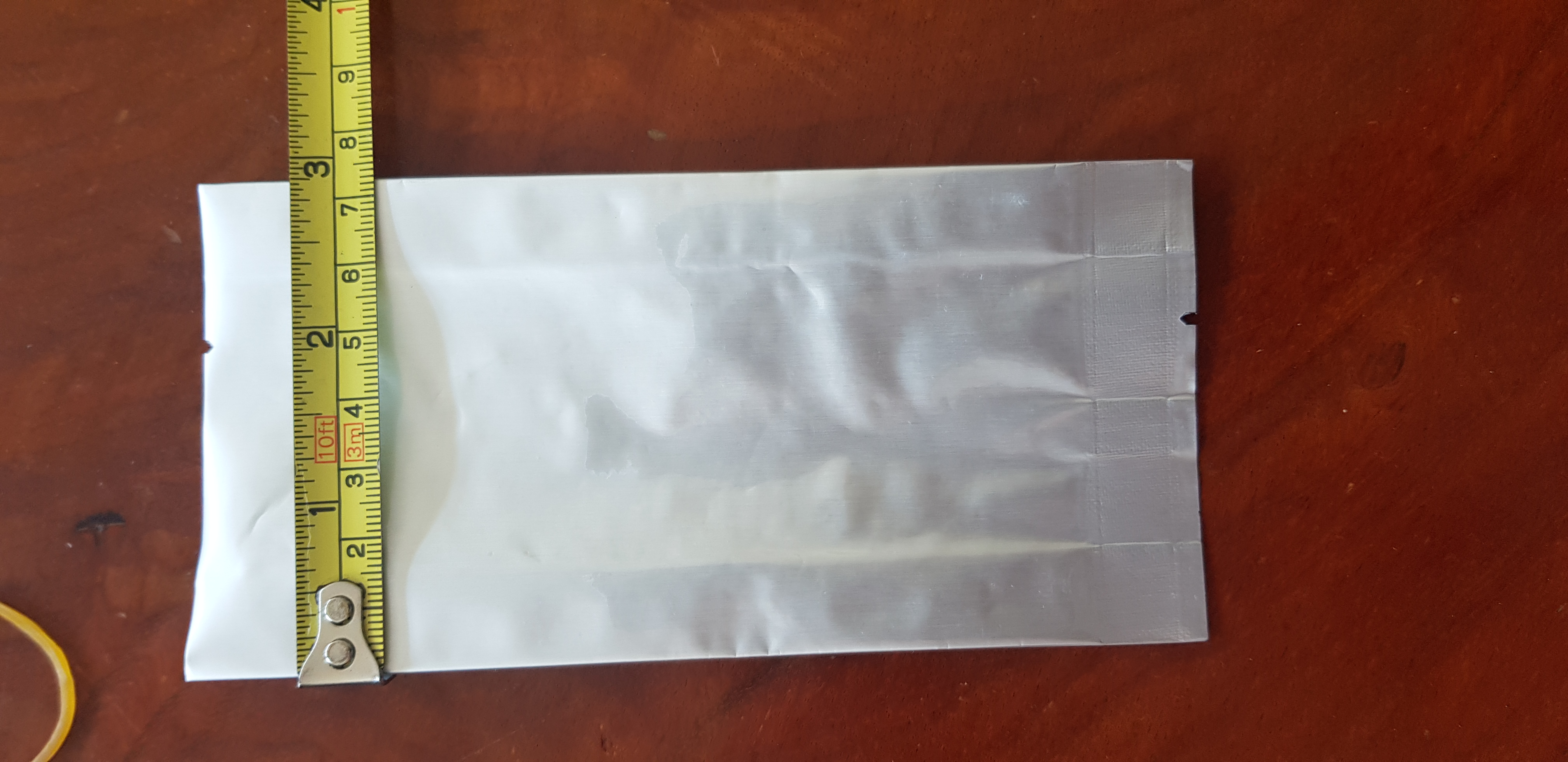 ถุงอลูมีเนียมฟอยด์ สีเงิน 7.5x3x15cm จำนวน 50 ใบ