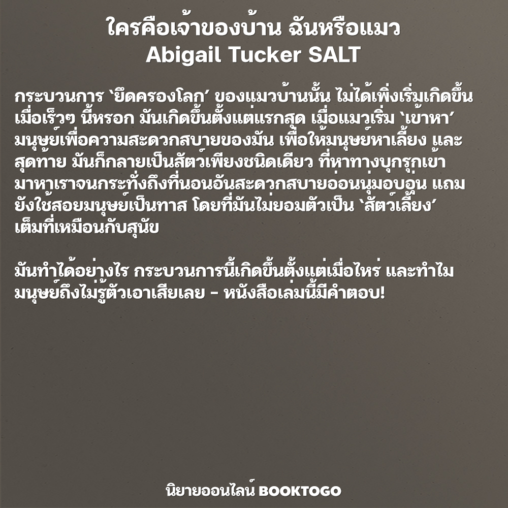 (พร้อมส่ง) ใครคือเจ้าของบ้าน ฉันหรือแมว Abigail Tucker SALT