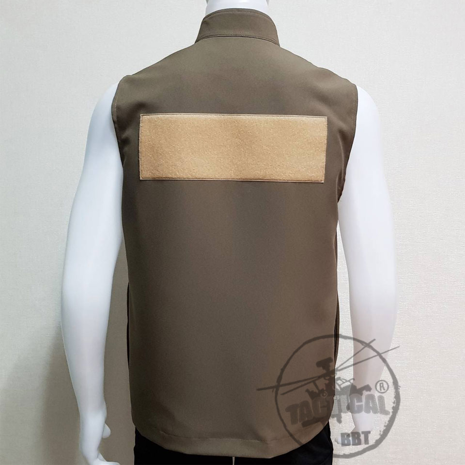 เสื้อกั๊กตร.สีกากี สนว.01 แถบสะท้อนแสงหน้า ยี่ห้อ TACTICAL