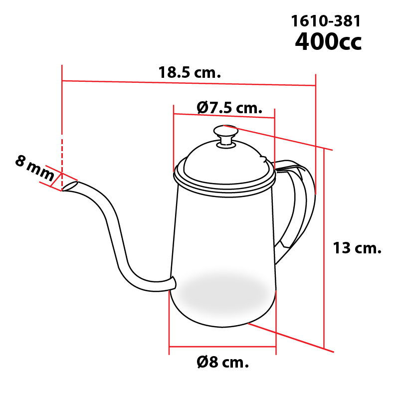 กาต้มน้ำดริปกาแฟ 400 ซีซี. 1610-381