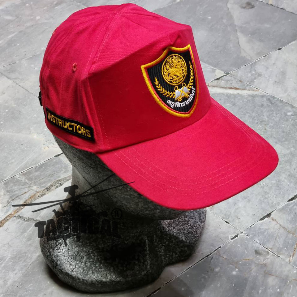 หมวกแก๊ป ครูฝึก กรมราชทัณฑ์ สีแดง ซิปหลัง