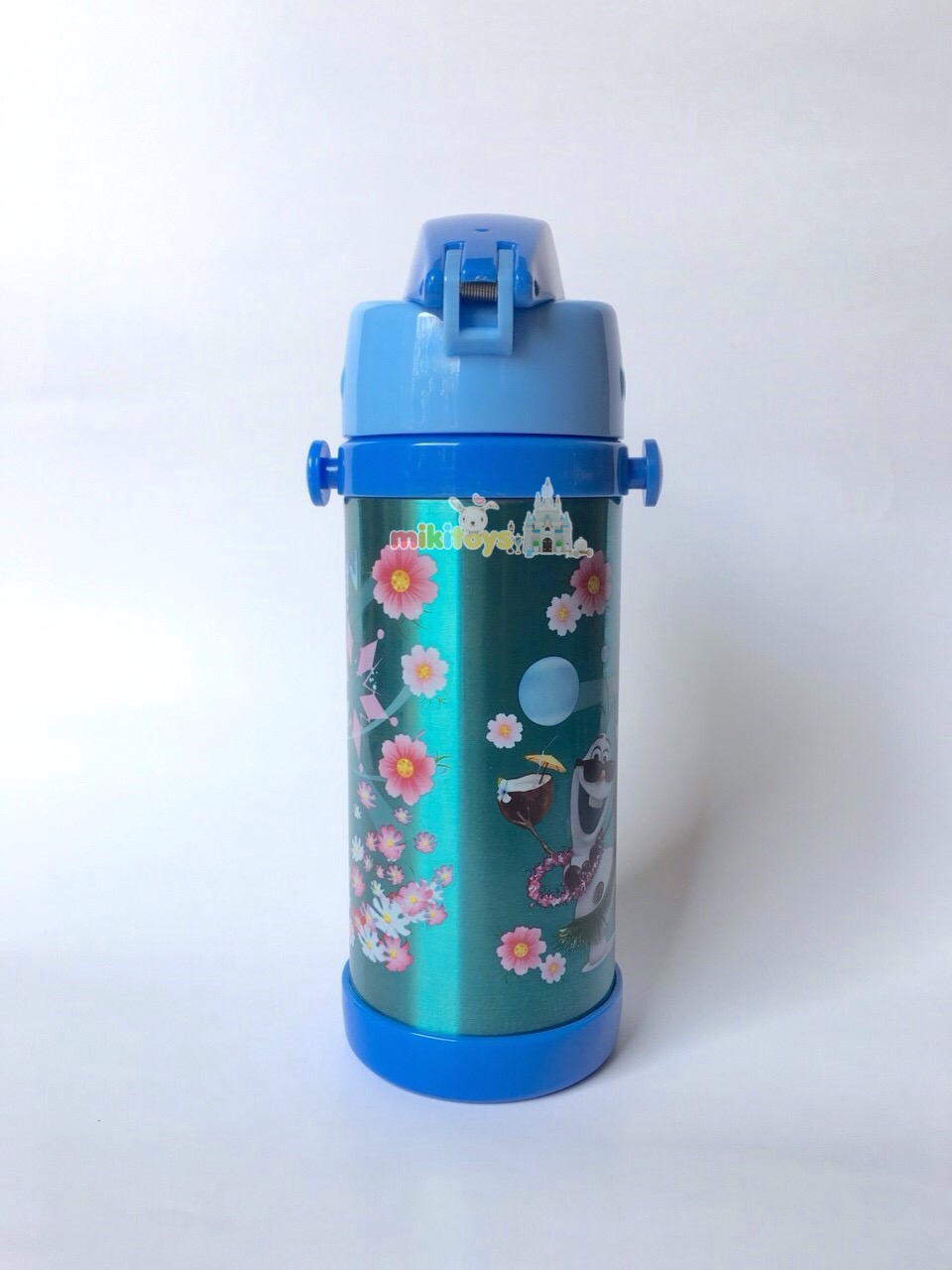 กระติกน้ำ โฟรเซ่น FROZEN Fever ลายใหม่ #Blue สีฟ้าสวยมากค่ะ ขนาด350ml. รุ่นกดแล้วฝาเด้ง พร้อมตัวล็อค2ชั้น เก็บอุณหภูมิ