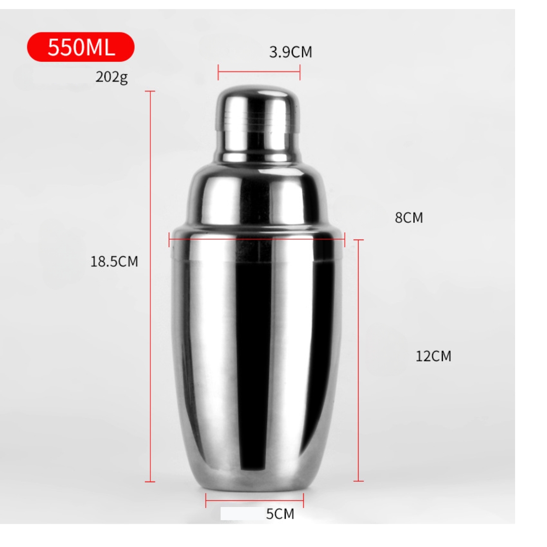 ถ้วยเชคเกอร์สแตนเลสทำค็อกเทล ขนาด 550 ML. รหัส 0445