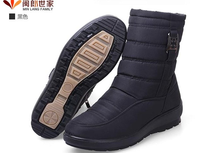 Pre Order - รองเท้ากันหนาว รองเท้าลุยหิมะ ผ้าร่มกันน้ำ ข้างในบุกำมะหยี่ ซิบข้าง สูง 19cm สี : น้ำเงิน / ดำ / น้ำตาล / ไวน์แดง / เขียว ไซส์ 36 / 37 / 38 / 39 / 40 / 41 / 42