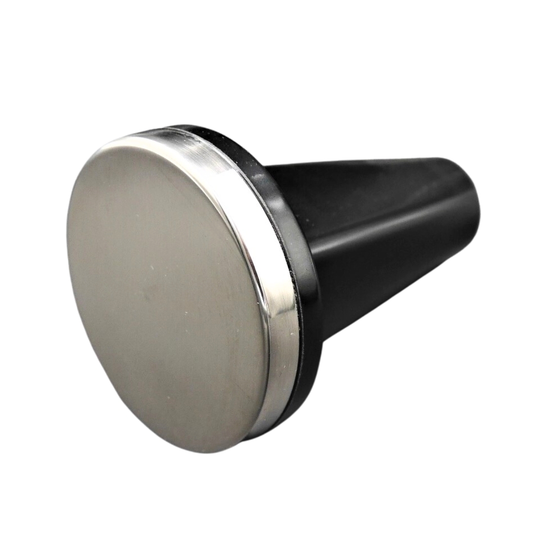 ที่กดผงกาแฟ แทมเปอร์ Tamper ขนาด 58 มิล ด้ามดำ พื้นเรียบเงิน รหัส 2087