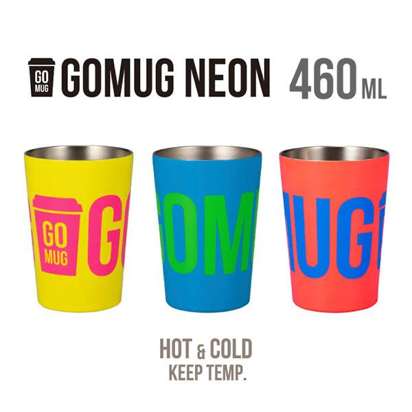 JAPAN GOMUG NEON แก้วน้ำสแตนเลสเก็บความร้อนและเย็น ได้พอดีแก้วกาแฟจากร้านสะดวกซื้อ ลวดลายสไตล์เญี่ปุ่น ชนาด 460ml