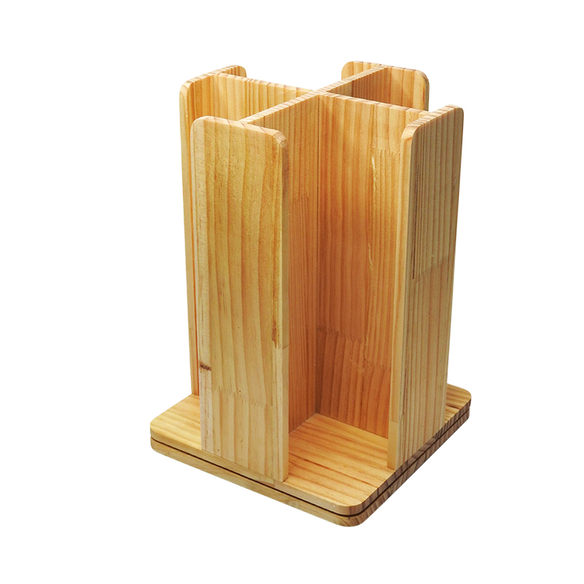 ที่ใส่แก้วกาแฟ หรือ แก้วเครื่องดื่มพลาสติก ไม้ 4 ช่อง ฐานหมุน 360 องศา 1610-577