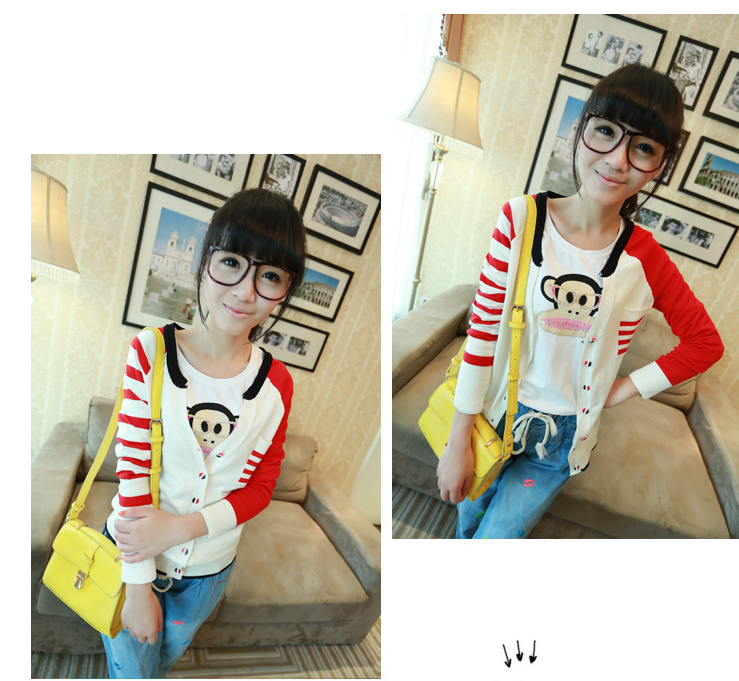 Pre Order - เสื้อกันหนาวแฟชั่น เป็นเสื้อสเวตเตอร์ คอวี แขนยาว กระดุมหน้า น่ารักมาก