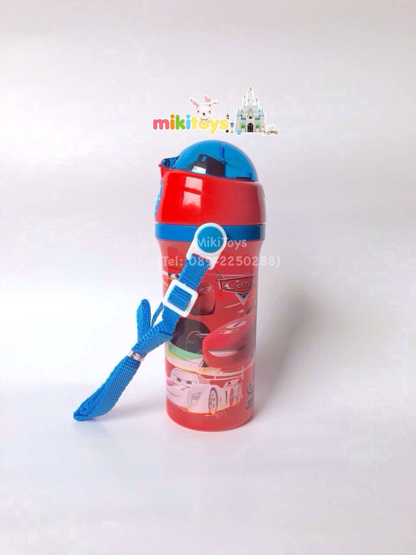 กระติกน้ำ คาร์ แมคควีน CarsMcQueen95 สีแดง/ฟ้า เท่ฝุดๆ**BPA Free ปลอดภัยต่อเด็ก