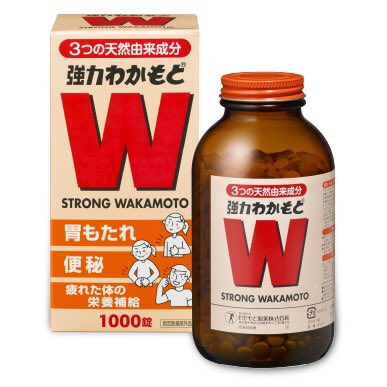 W Strong Wakamoto วากาโมโตะ ยาช่วยบำรุงกระเพาะและลำไส้ เเละระบบทางเดินอาหาร ขนาด1,000 เม็ด 強力わかもと