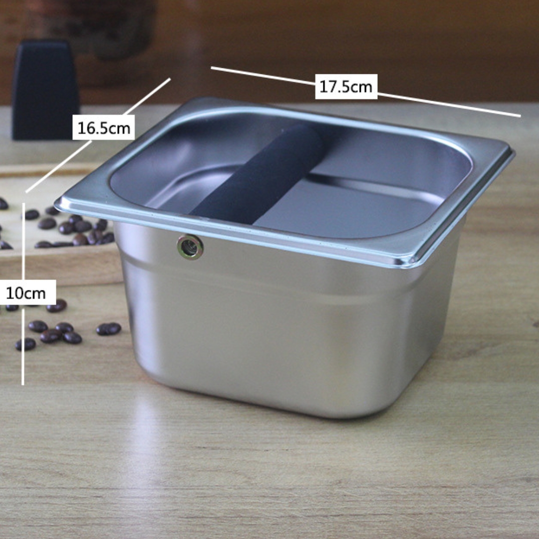 ที่เคาะกากกาแฟสแตนเลส อ่างเคาะกากกาแฟสแตนเลส ลึก 10 ซม. รหัส 0165