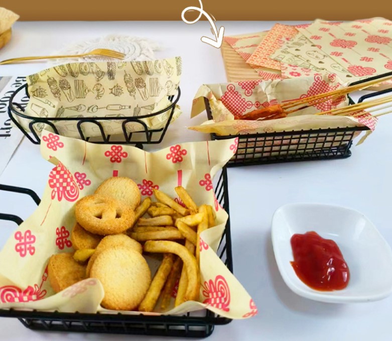 กระดาษไขรองอาหาร (Greaseproof paper) เคลือบกันน้ำ-น้ำมัน แพ็ค 500 ชิ้น