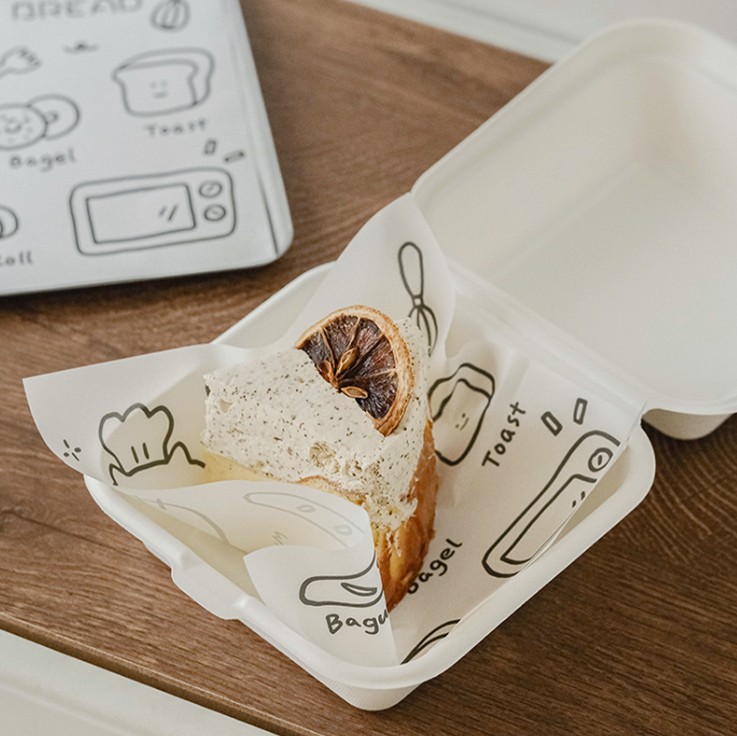 กระดาษไขรองอาหาร (Greaseproof paper) เคลือบกันน้ำ-น้ำมัน ขนาด 18x18 cm. (แพ็ค 98-100 ชิ้น)