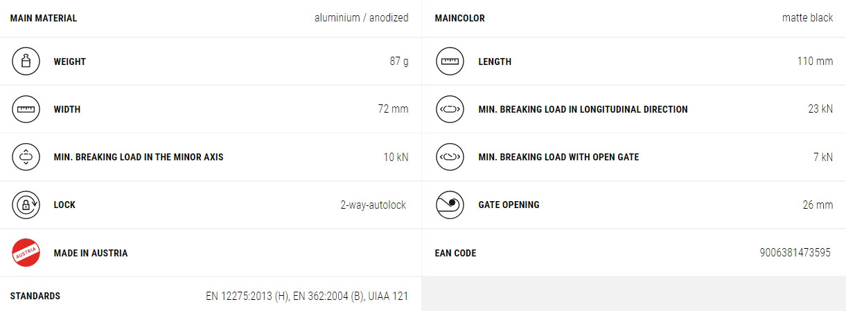 Carabiner AustriAlpin HMS RONDO 2 Way Autolock