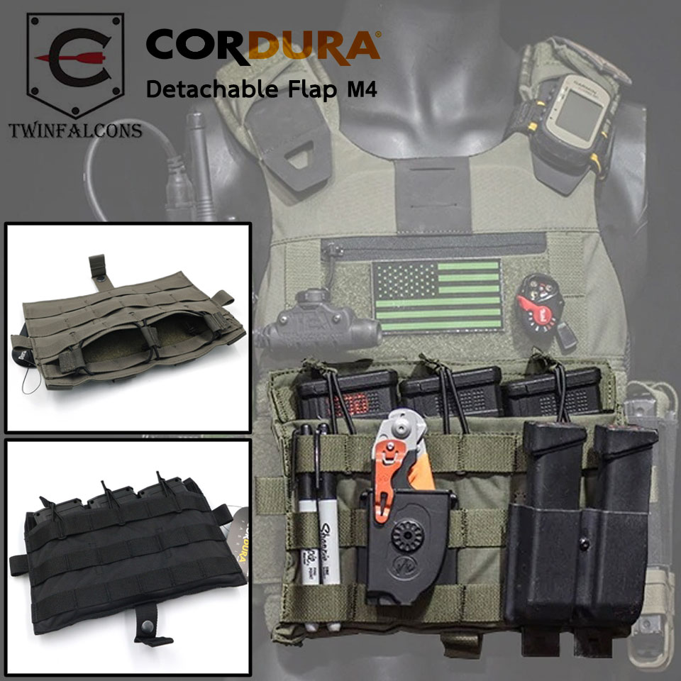 แผ่นสี่เหลี่ยมใส่แม็ก Detachable Flap M4 Mag Flat Panel ยี่ห้อ Twinfalcons (งานแท้)
