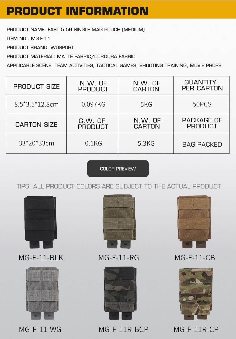 ซองแม็กกาซีนปืนยาว ทรง ESS รุ่น 5.56 (Wosport)