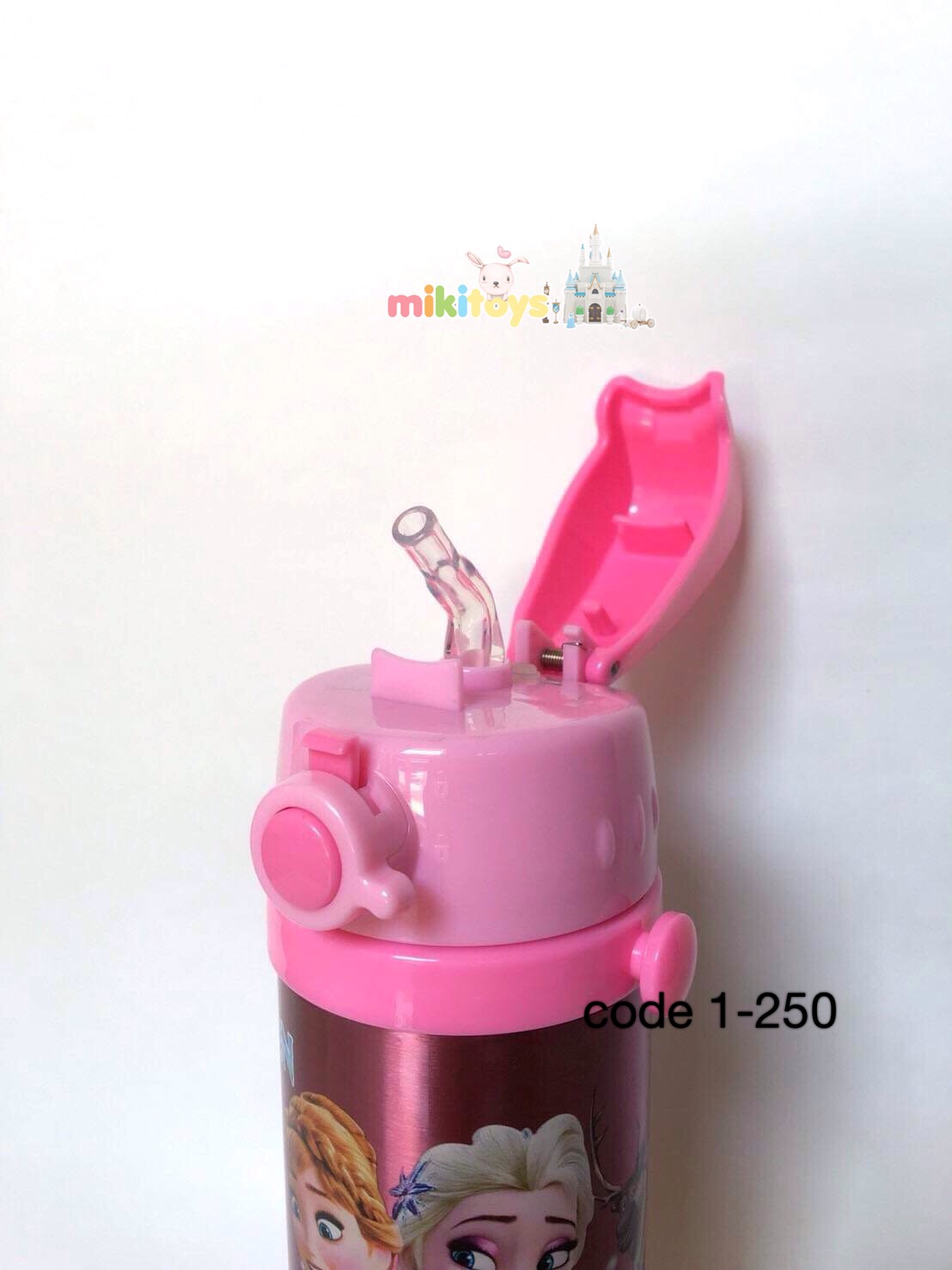 กระติกน้ำเก็บอุณหภูมิ new Frozen fever โฟรเซน ฟีเวอร์ ใหม่สีชมพู ขนาด350ml.