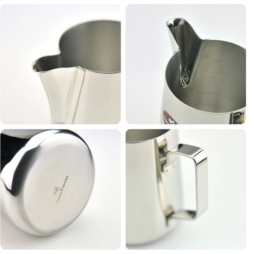 พิชเชอร์ Tiamo ถ้วยตีฟองนม ลาเต้อาร์ตปากยาว ขนาด 700 ml สแตนเลส#304 รหัส 0489