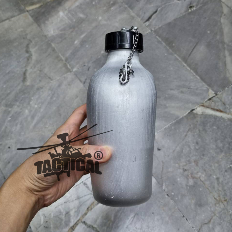 กระติกน้ำทหารอลูมิเนียม ทรงกลม พร้อมปลอก