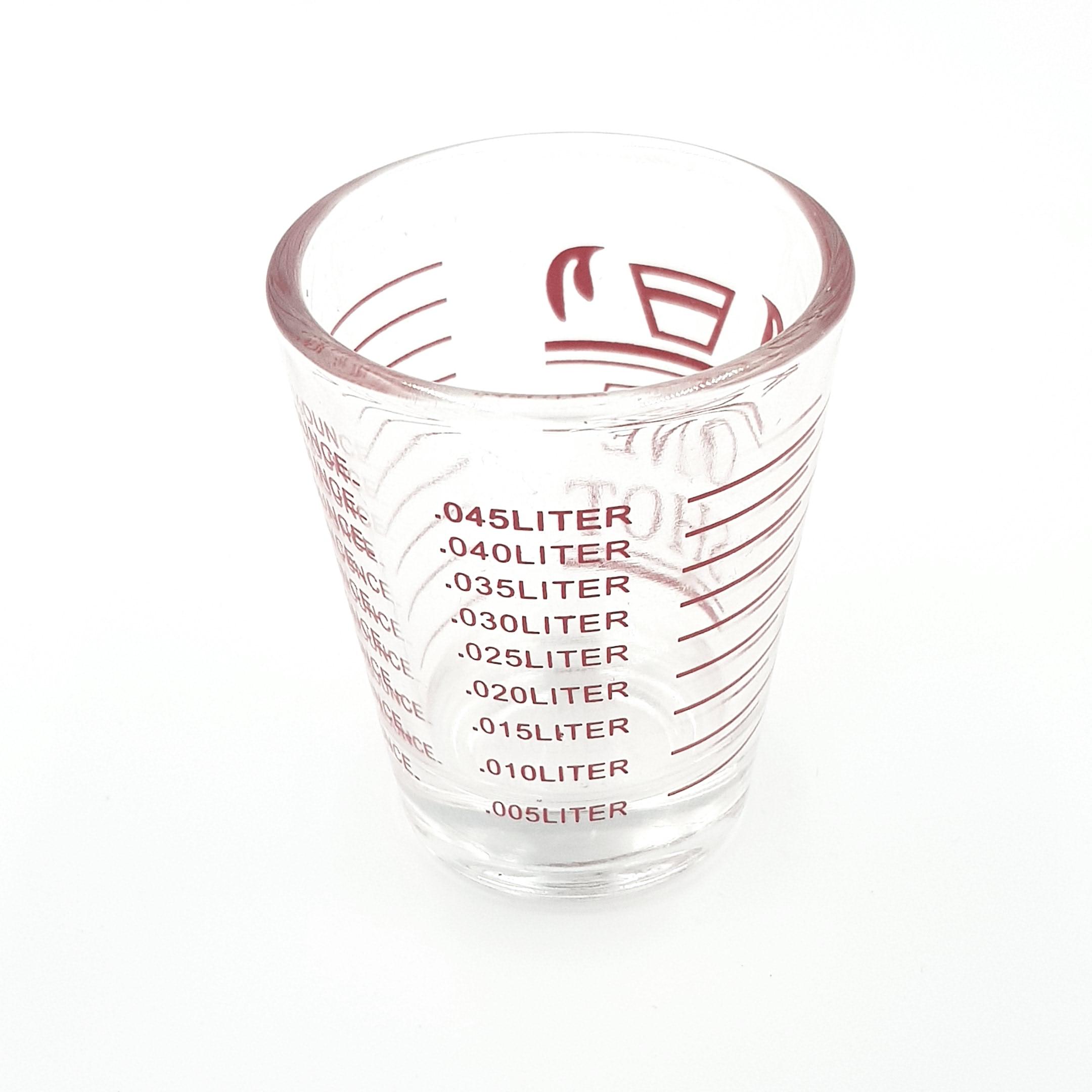 แก้วตวงหนึ่งช็อต One shot สเกลสีแดง 45 ml รหัส 2291