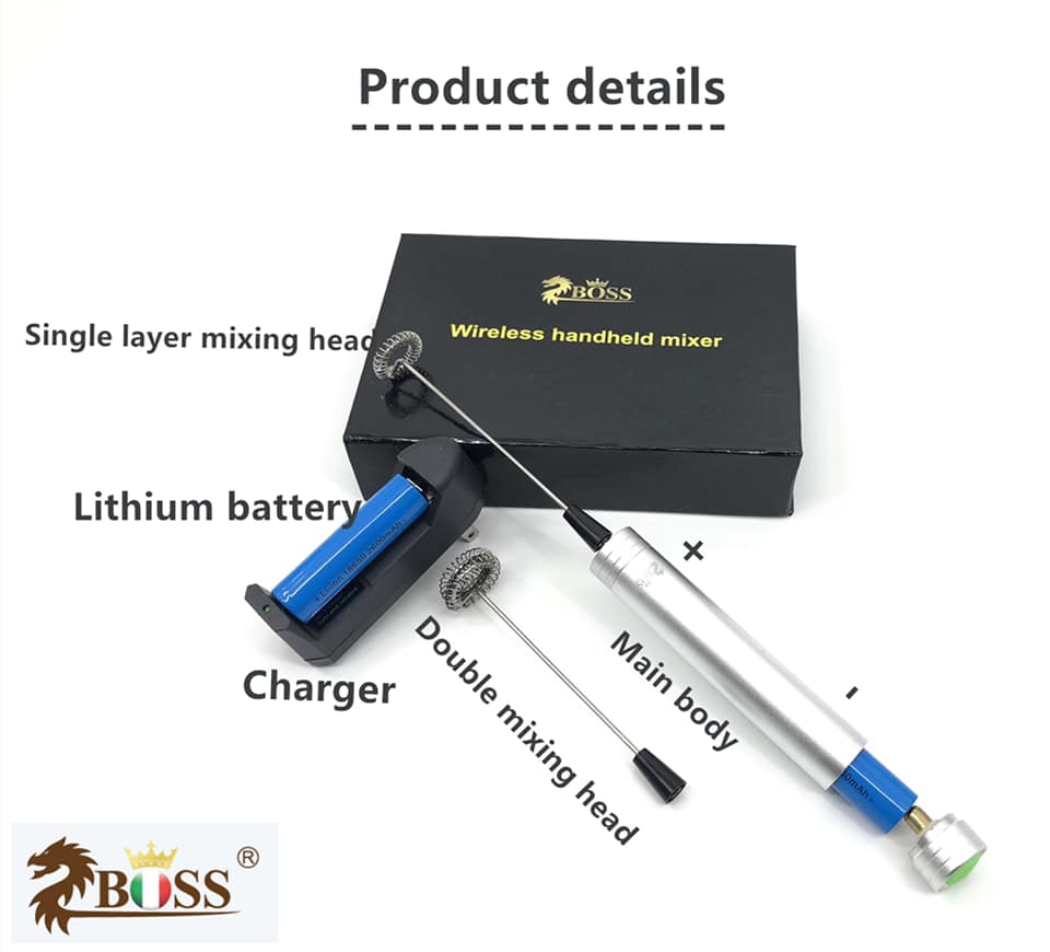 เครื่องตีฟองนม BOSS ไร้สาย ชาจแบตเตอรี่พร้อมแท่นชาจ ZB130 รหัส 1685