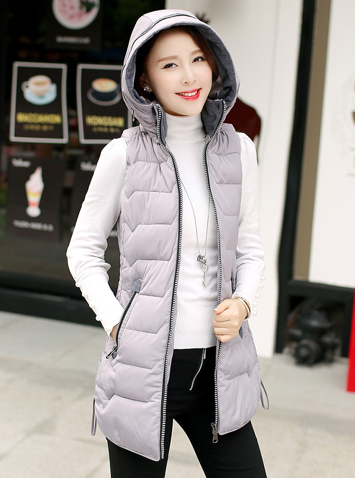 Pre-LD015 - Preเสื้อกันหนาว - เสื้อกั๊กกันหนาว อีกแบบ มี Hood สี : เหลือง / ดำ / เทา / แดง / เบจ / เขียวเข้ม / น้ำเงิน / เขียวทหาร