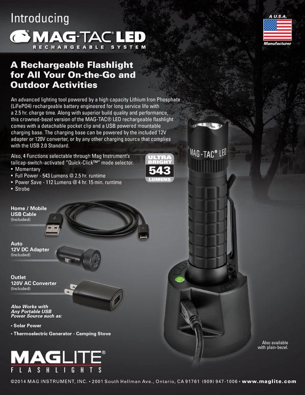 Maglite รุ่น MAG-TAC LED Rechargeable
