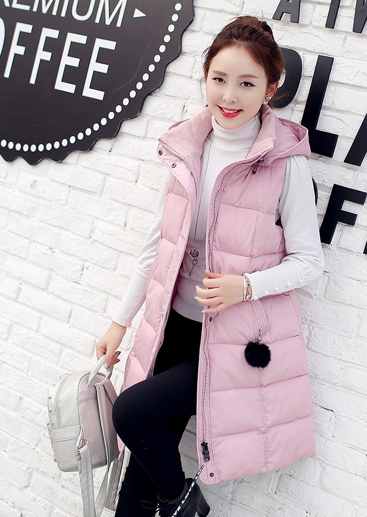 Pre-LD014 - Preเสื้อกันหนาว - เสื้อกั๊กกันหนาว มี Hood(ถอดได้) สี : แดง / ดำ / เขียว / ขาว / ชมพู / เทาอ่อน