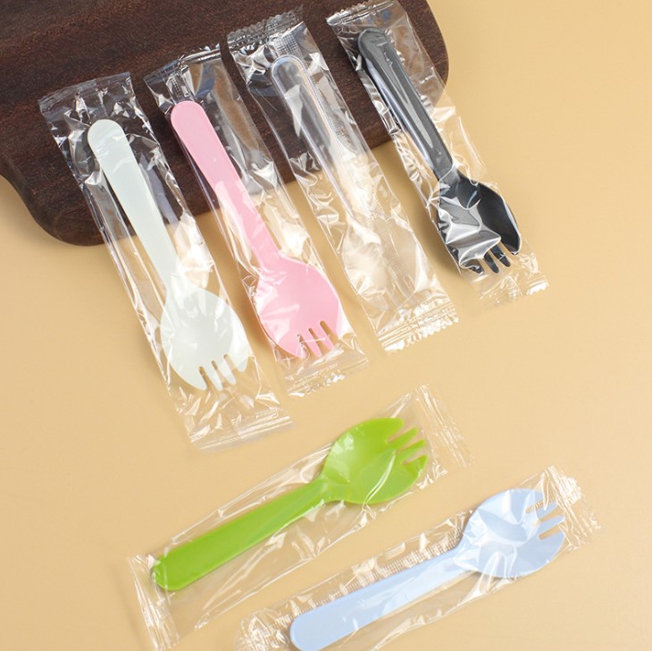 ช้อนขนม พลาสติก แพ็ค 100 ชิ้น (แพ็คแยกชิ้นทุกชิ้น)