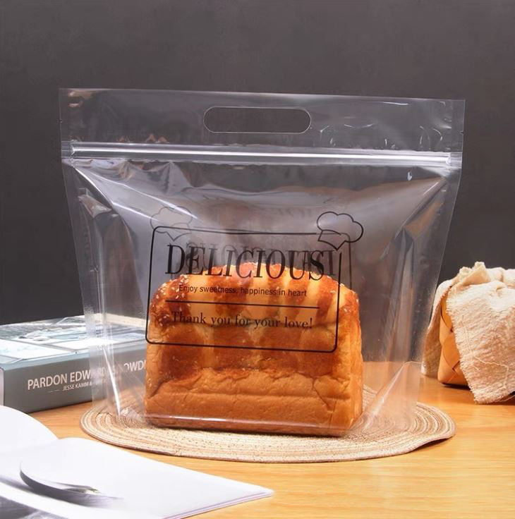 ถุงขนมปังซิปล็อค Delicious ขนาด 32x26.5+11 cm. (แพ็ค 48-50 ชิ้น)