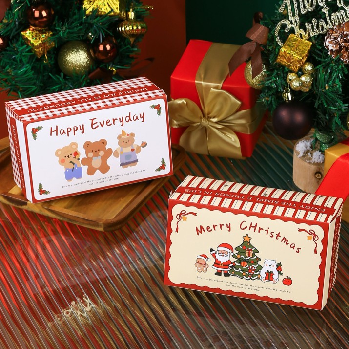 กล่องใส่ขนม-อาหาร Christmas ขนาด 17.5x10x7.5 cm. แพ็ค 20 ชิ้น